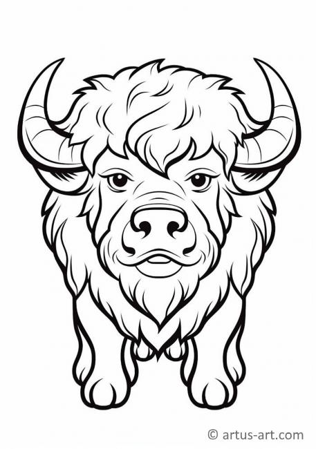 Cute European Bison Coloring Page